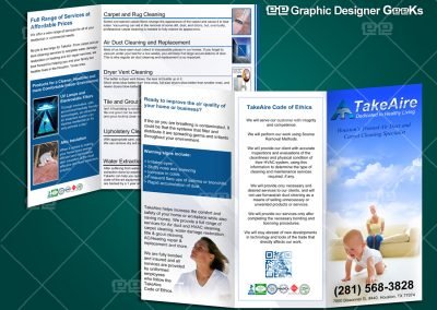 Graphic Designer Geeks | Brochure and Door Hangers | Take Aire