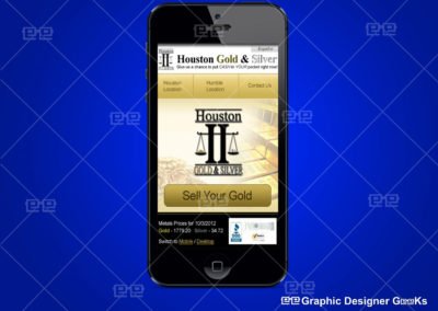 Graphic Designer Geeks | Custom Mobile Website | Houton-Gold-and-Silver