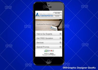 Graphic Designer Geeks | Custom Mobile Website | TakeAire