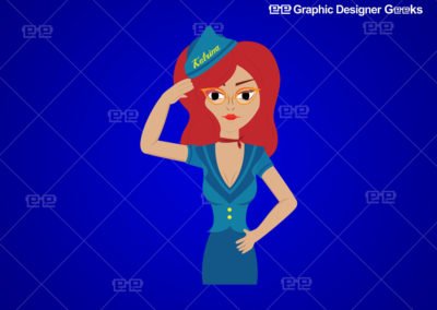 Graphic Designer Geeks | Brand Avatars and Mascots | Stewardess