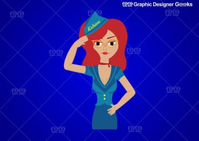 Graphic Designer Geeks | Brand Avatars and Mascots | Avatar - Stewardess