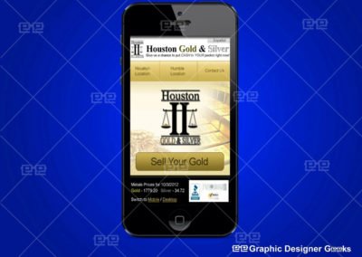 Graphic Designer Geeks | Custom Mobile Website | Houton-Gold-and-Silver