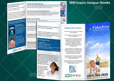 Graphic Designer Geeks | Brochure and Door Hangers | Take Aire